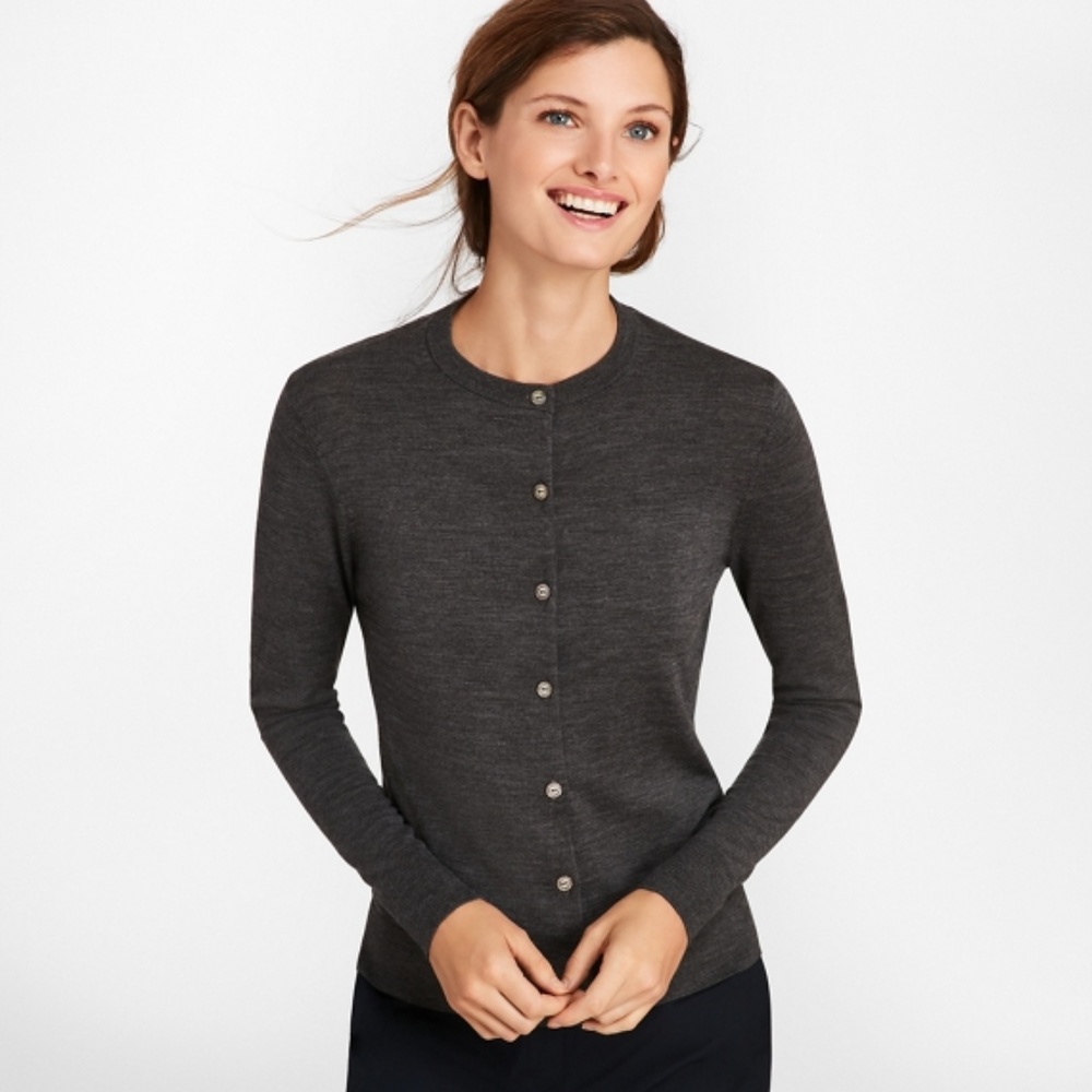 Grey Merino Wool Cardigan